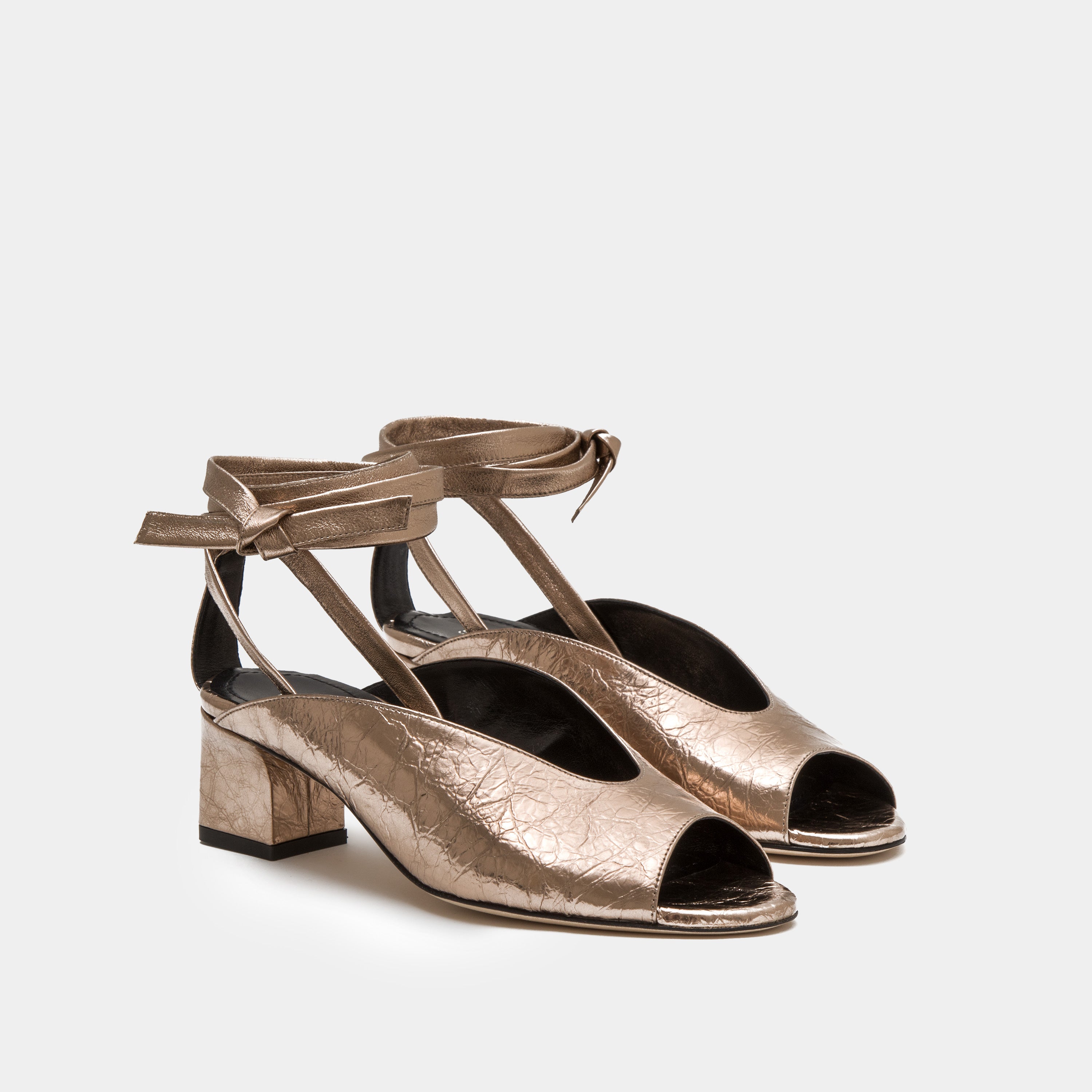 Nina Famia-bronze Metallic Foil Platform Stiletto Dress Sandal | Lyst