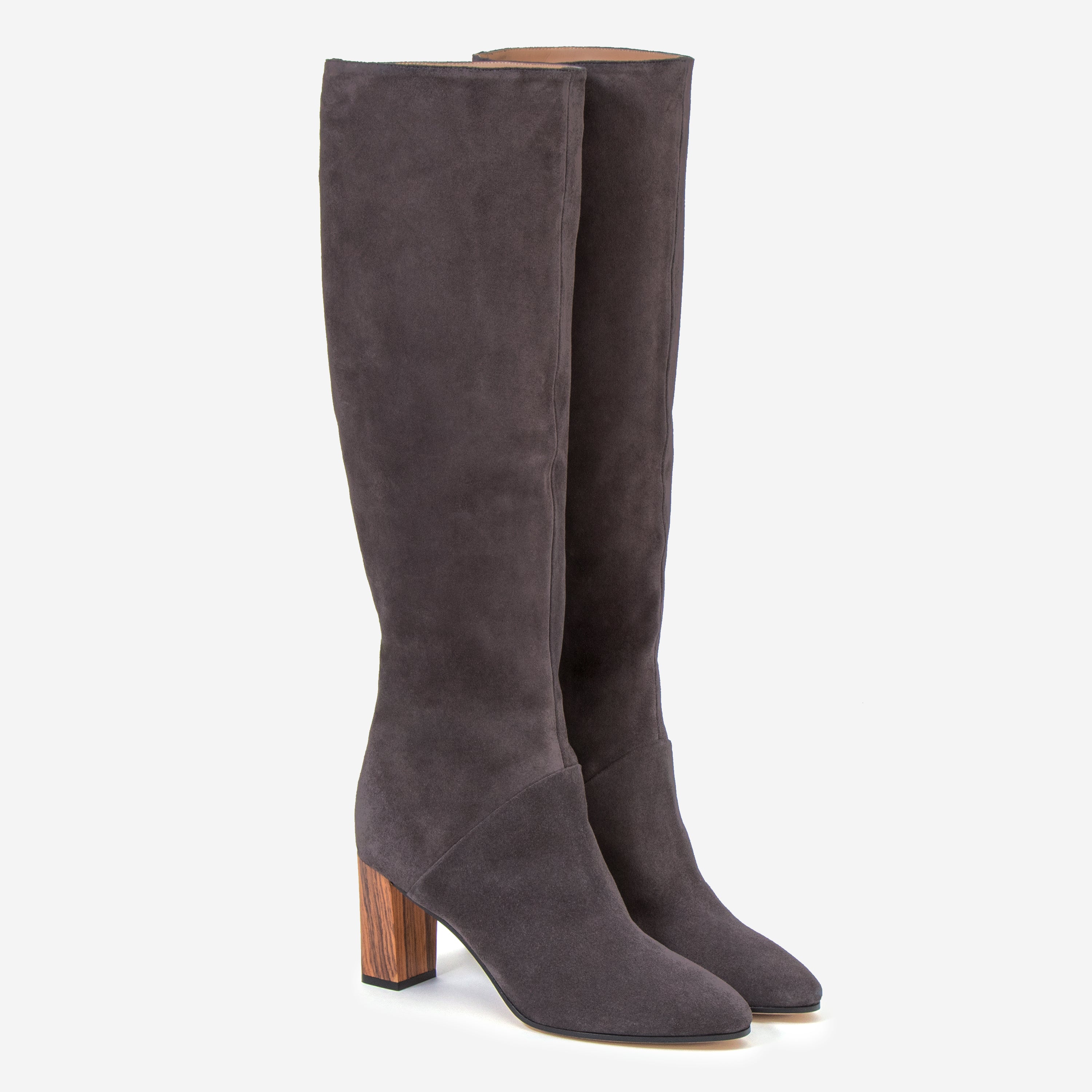 Tall grey cheap suede boots